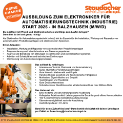 Ausbildung zum Elektroniker für Automatisierungstechnik (Industrie)