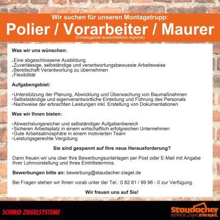 Wir suchen zur Verstärkung unseres Teams: